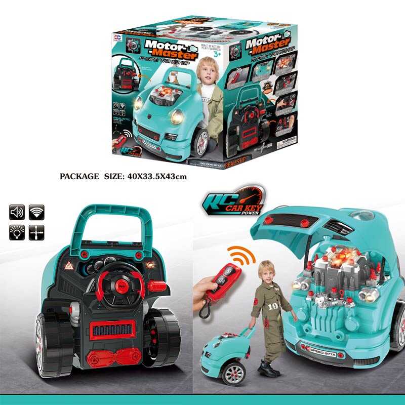 Машина-конструктор 008-977 A (3) 61 деталь, звук, підсвічування, коробка передач, деталі, інструменти, наліпки, електронний ключ, в коробці