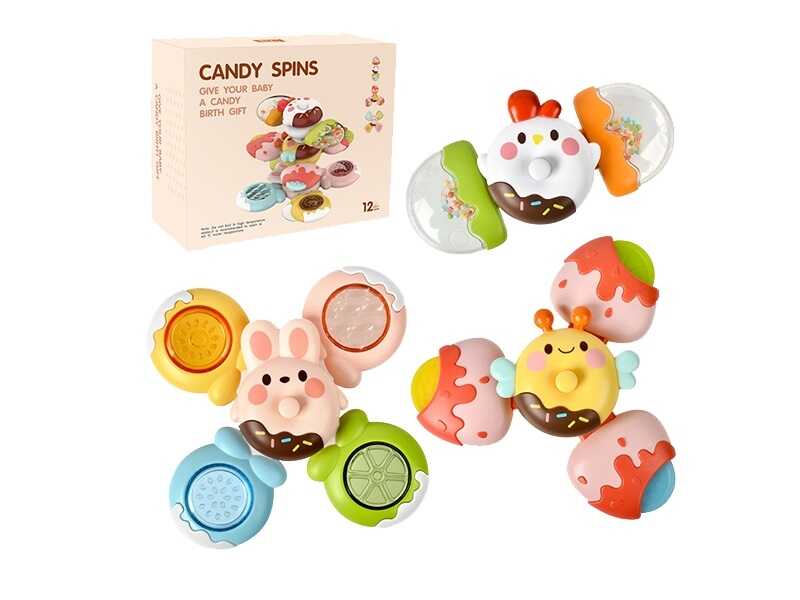 Брязкальце-спінер YB 11600 (60) “Морозиво”, тріскачки, спінер, пірамідка, прорізувач, на присосках, в коробці