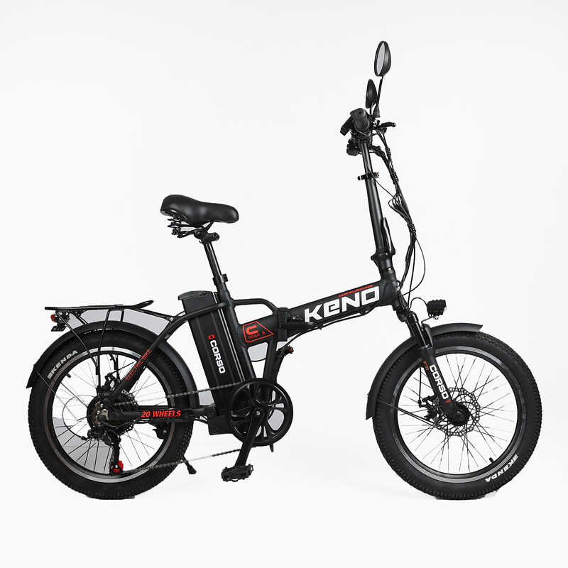 Електровелосипед Corso «Keno» 20" дюймів KN-11420 (1) рама складна алюмінієва, двигун 350W, акум. 36V10Ah літієвий, зібраний на 75, у коробці