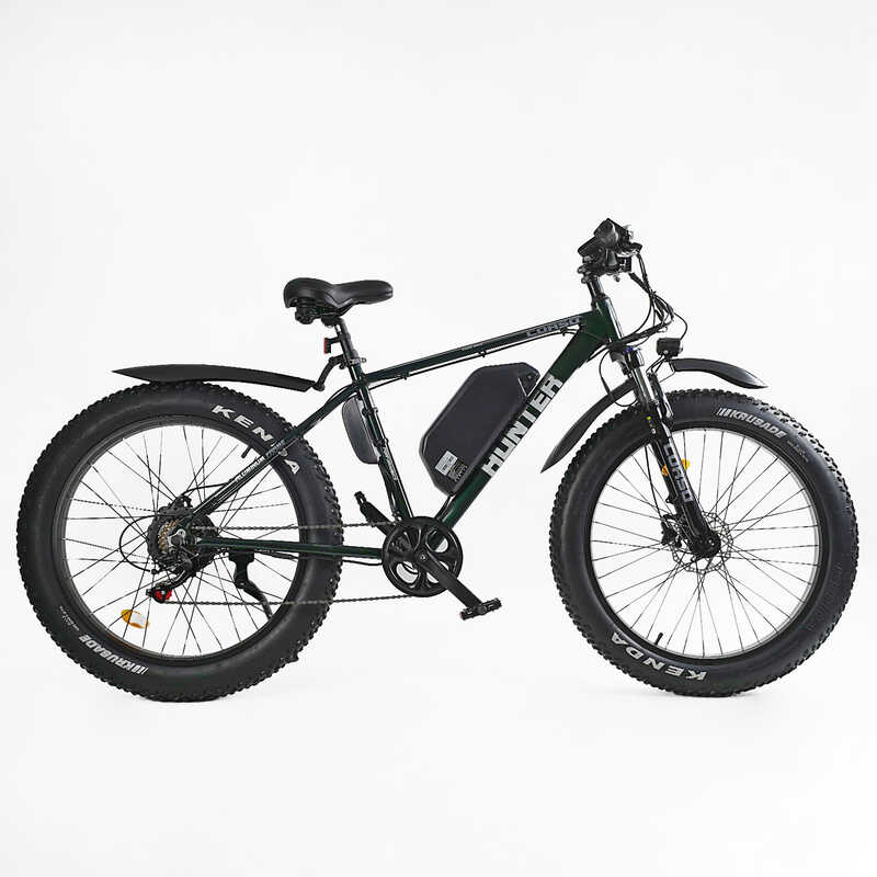 Електровелосипед Corso «Hunter» 26" дюймів HT-87390 (1) рама алюмінієва 19’’, двигун 500W, акум. 48V15Ah, Shimano 7 шв., зібраний на 75, у коробці