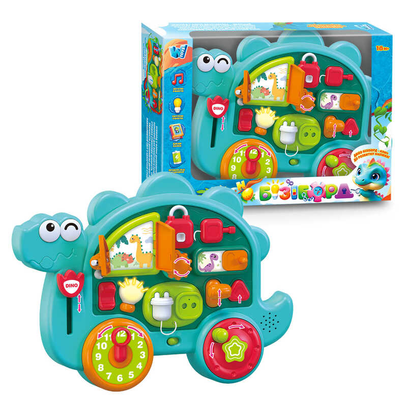 Бізіборд 72024 (36) "WToys", ОЗВУЧУВАННЯ УКРАЇНСЬКОЮ МОВОЮ, 15 казок, 15 пісень, 15 загадок, 15 скоромовок, звуки, підсвічування, в коробці