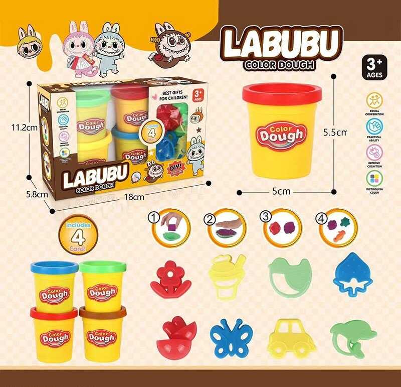 Тісто для ліплення 6213 A (48) герой, 4 кольори, формочки, в коробці