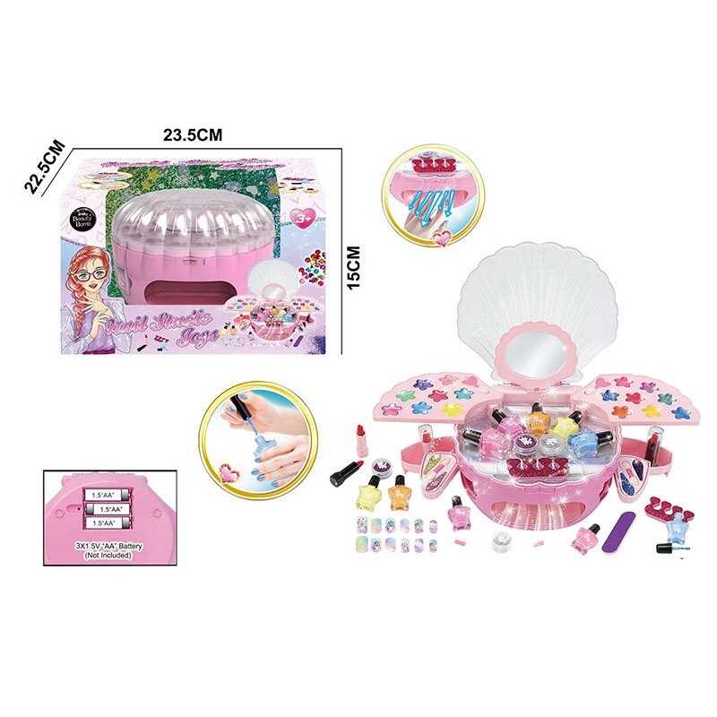 Манікюрний набір RY 6313 (24) сушарка, лаки для нігтів, глітер, аплікатори, тіні, помада, пилочка, накладні нігті, в коробці