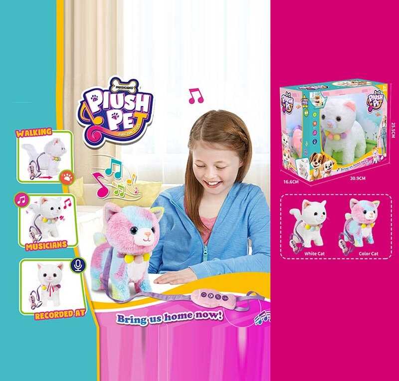 Інтерактивна іграшка 933-198 E (12) 2 види, "Кошеня", ходить, звуки, запис голосу, пісні англ. мовою, сенсорний датчик, в коробці