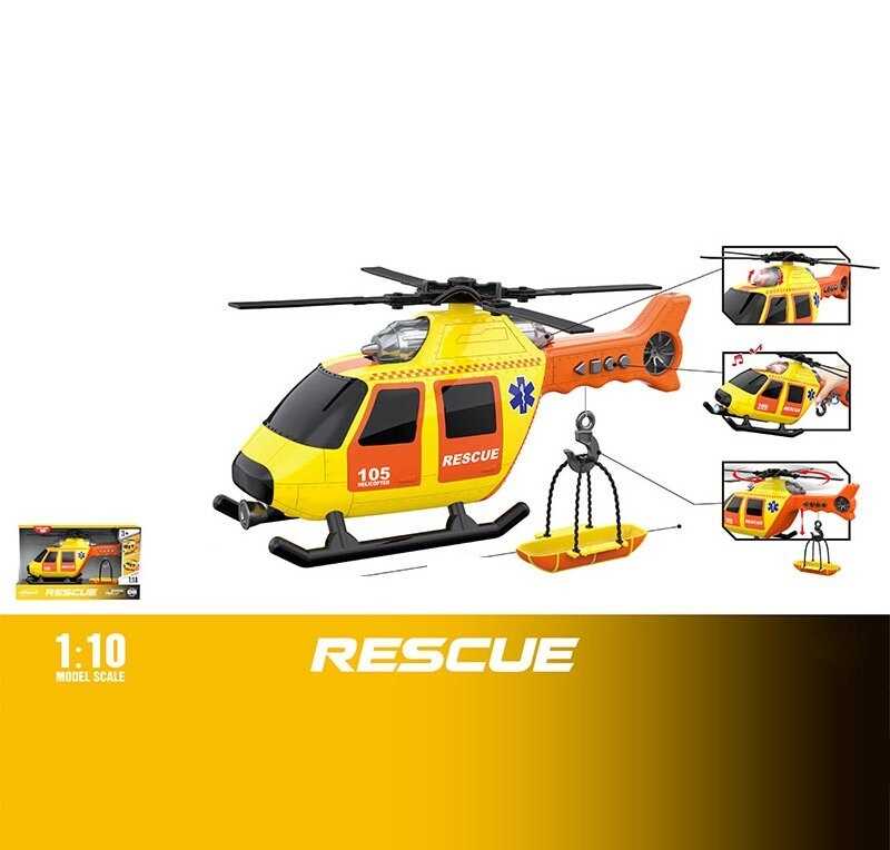 Гелікоптер WY 105 C (18) світло, звук, лопаті обертаються механічно, масштаб 1:10, гак із заводним механізмом, в коробці