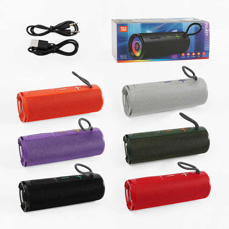 Колонка С 74903 (40) Bluetooth, Type-C, USB та AUX роз’єм, AUX кабель, слот для TF-картки, вбудований акулятор, підсвічування, в коробці, ВИДАЄТЬСЯ ТІ