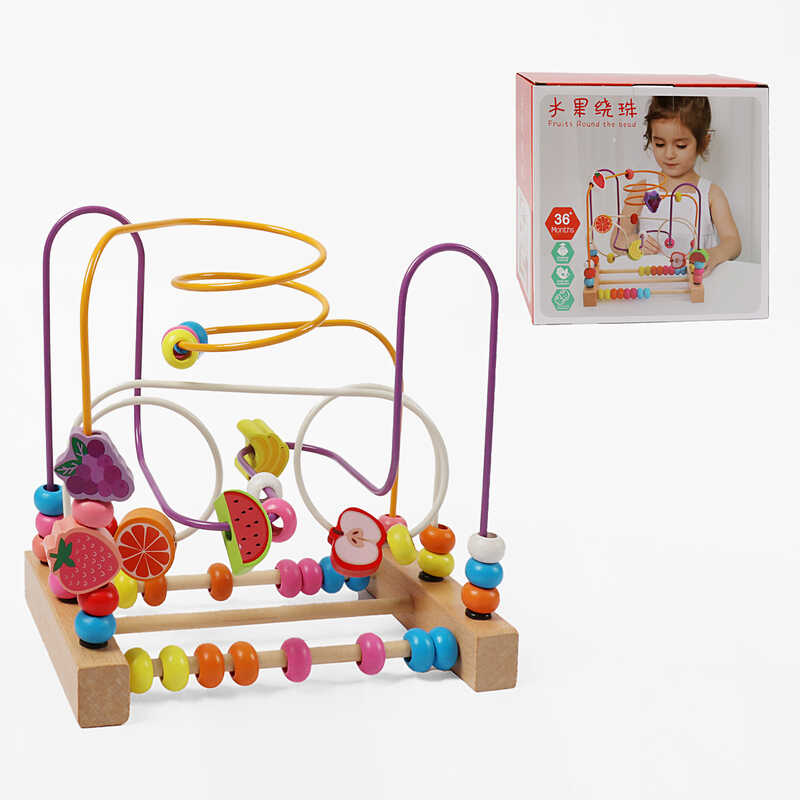 Пальчиковий лабіринт C 74143 (24) дерев’яний, рахівниця, в коробці