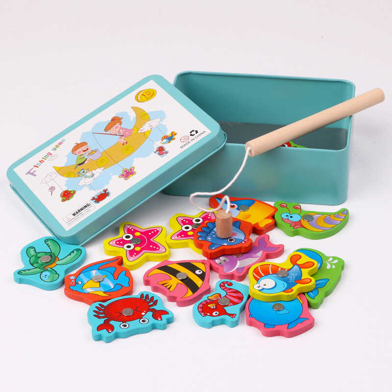 Магнітна риболовля C 74231 (120) дерев`яна, 15 елементів, вудка, в боксі