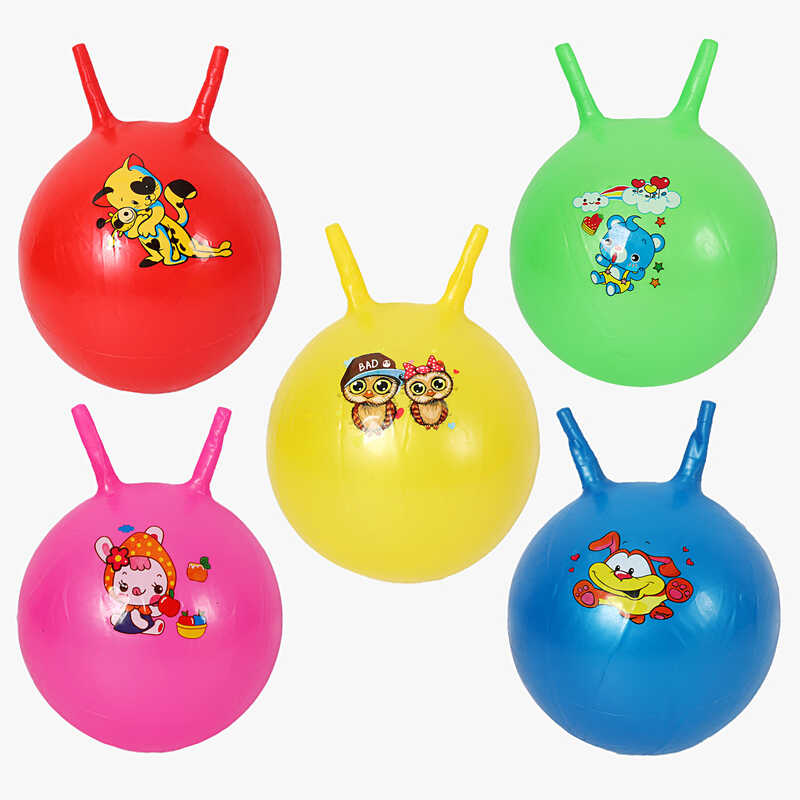 М`яч для фітнесу C 74518 (80) діаметр 30 см, висота з вушками - 35 см, у пакеті, ВИДАЄТЬСЯ МІКС