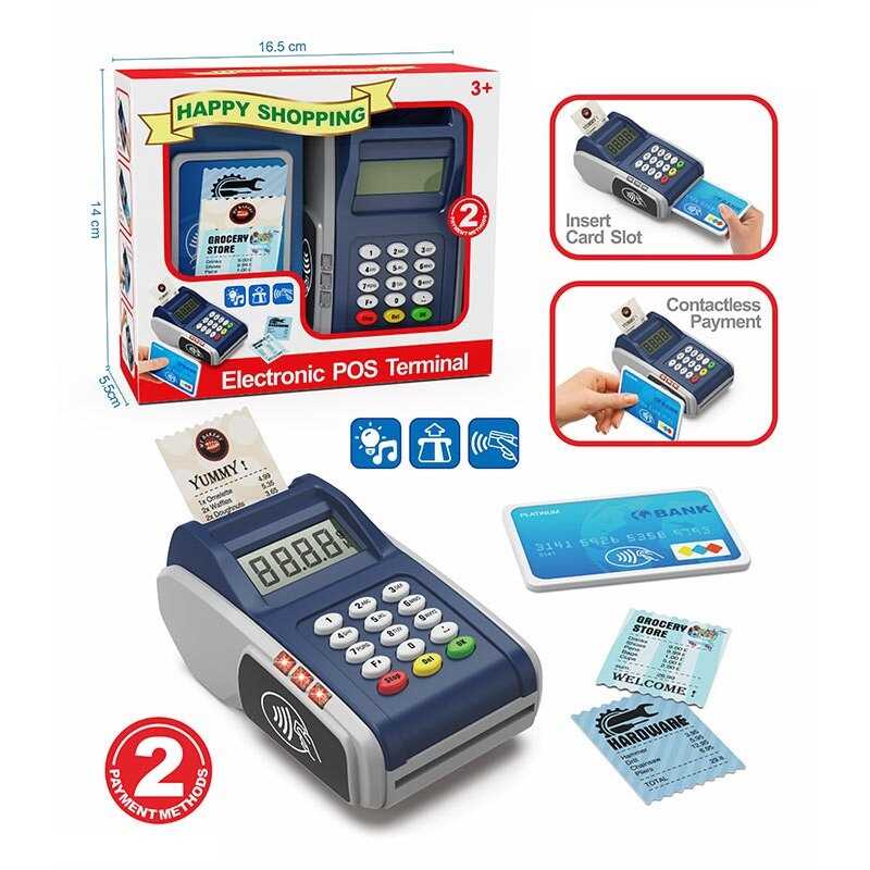 Термінал XG 1-186 A (24) картка, звуки, на батарейках, підсвічування екрана, імітація оплати, в коробці