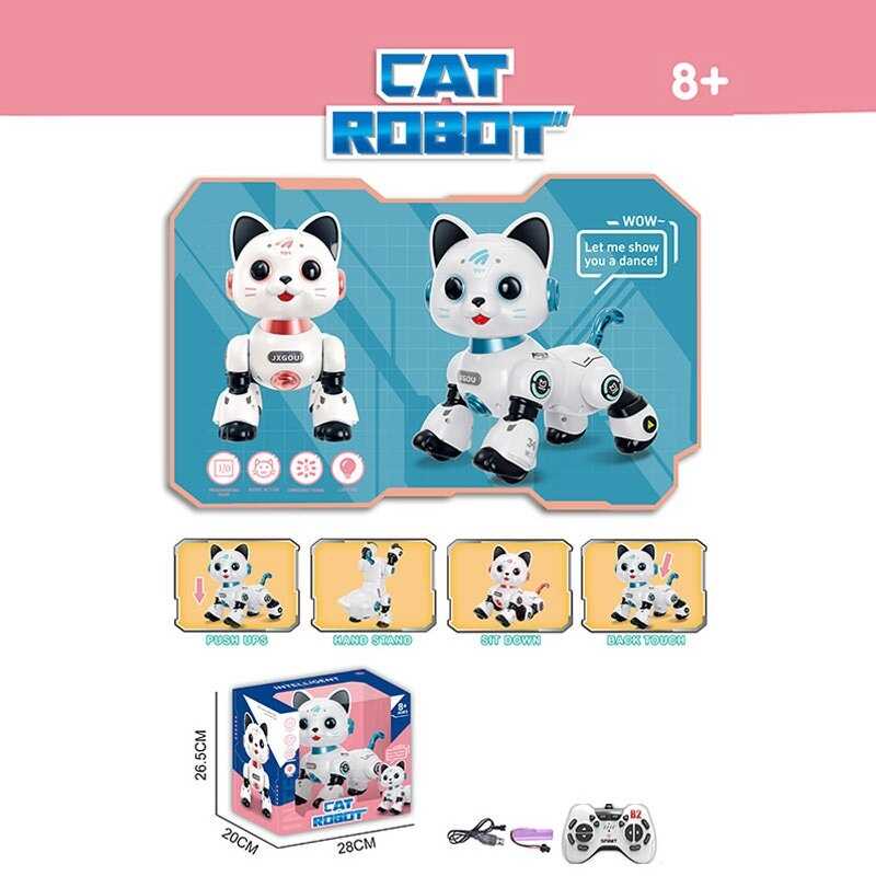 Кошеня на радіокеруванні 688 A 7 (18) акум. 3.7 V, пульт 2.4 GHz, виконує команди, світло, сенсорна ділянка, танцює, історії англ. мовою, в коробці