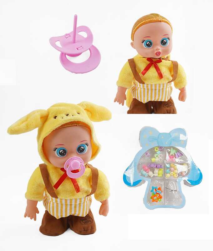 Пупс TK 2429 (40/2) висота 30 см, музичний чип, рухається, пісня англійською мовою,пустишка, набір прикрас, у пакеті