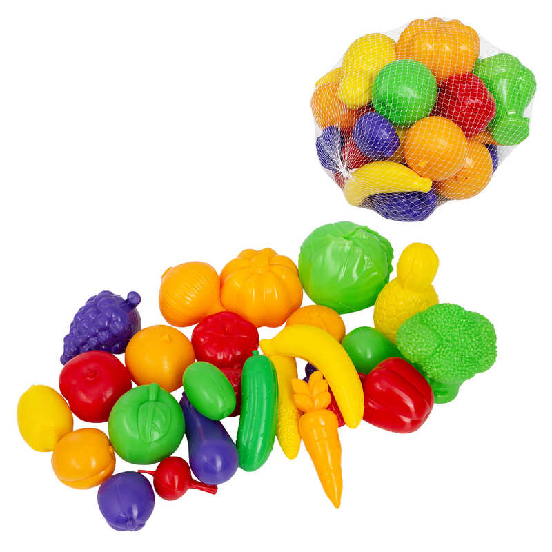 гр Овочі та фрукти 010/9 (12) "Bamsic", розмір - 34х21х15 см,11 овочів, 15 фруктів, в сітці 