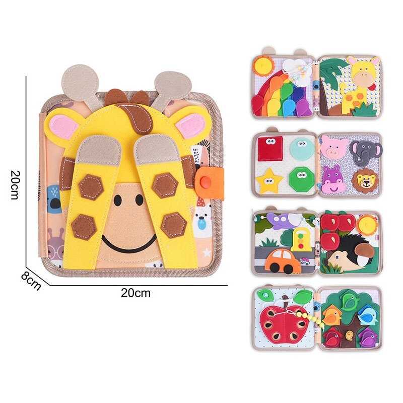 М`яка книжка-бізіборд 25006 (50) фетровий, вивчення форм, кольорів, тварин, пальчикові ігри, на липучках, в пакеті