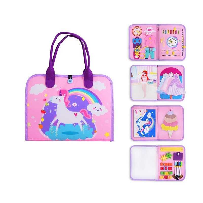 Логічна папка 25029 (50) фетр, цифри, англійський алфавіт, одяг, дошка "пиши-стирай", 4 маркера, ремінці, рухомі шестерні, в коробці