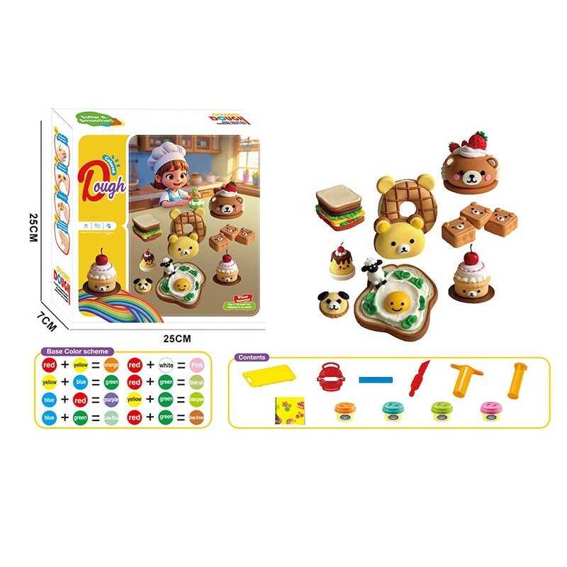 Тісто для ліплення 9029 (72) екструдер, 4 кольори тіста, фігурні форми, ніж, в коробці