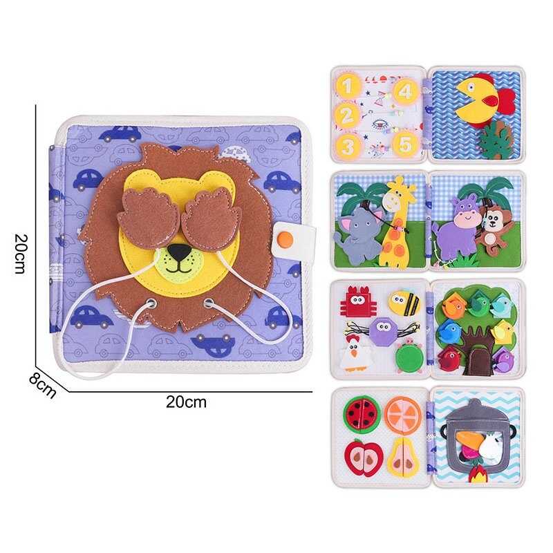 М`яка книжка-бізіборд 25005 (50) фетр, пальчикові ігри, сортер, елементи на липучках, в пакеті