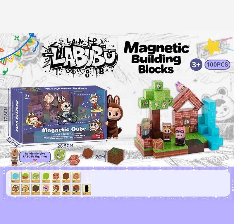 Магнітний конструктор BZ 94-4 (36) 100 деталей, ПОДВІЙНИЙ МАГНІТ, в коробці