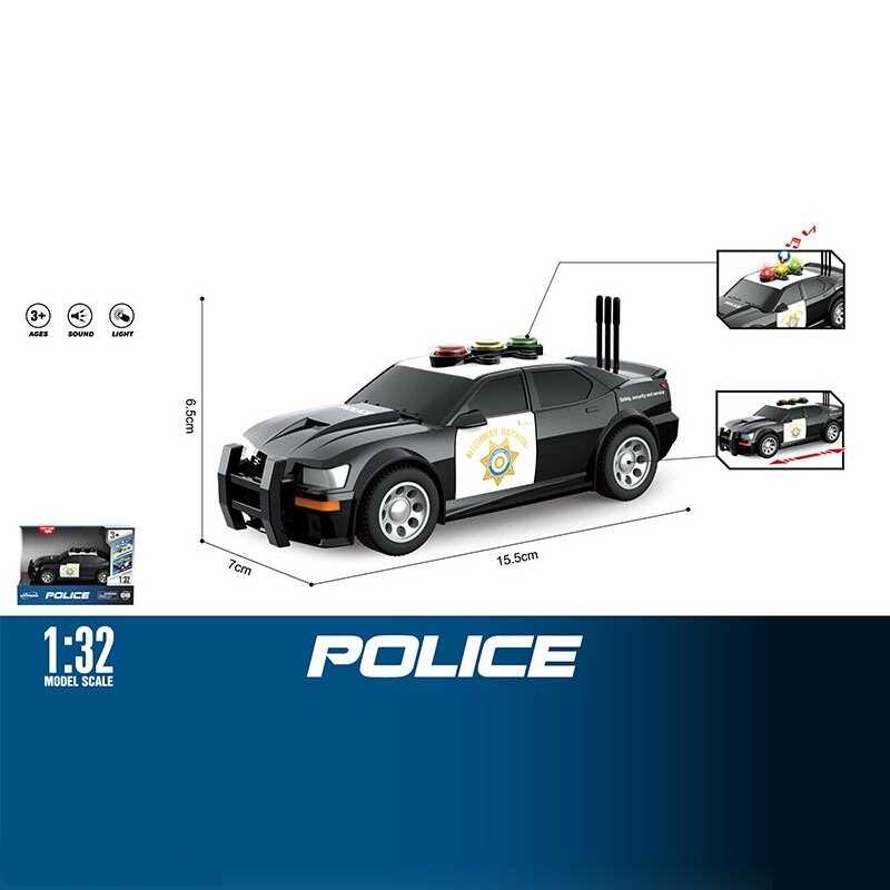 Машинка WY 1150 A (96) "Поліція", звук, підсвічування, масштаб 1:32, інерція, в коробці