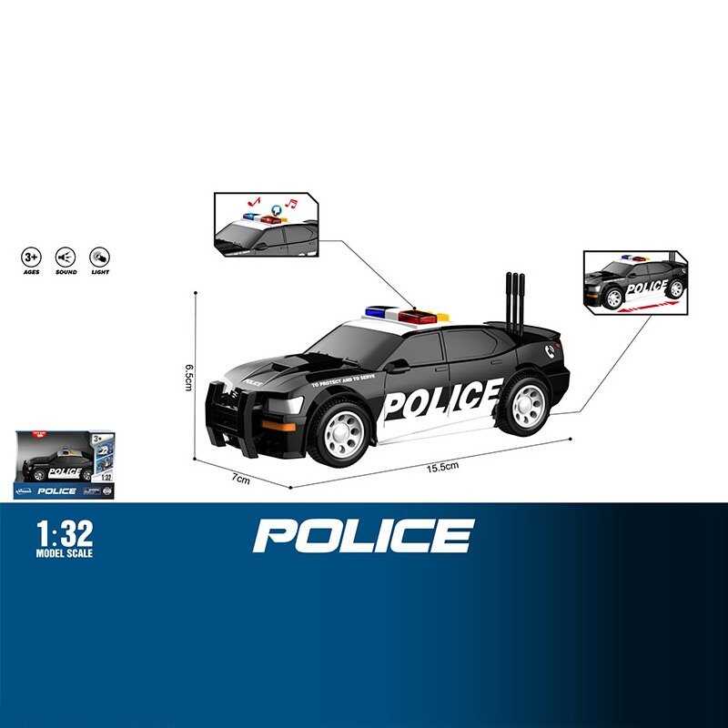 Машинка WY 1151 A (96) "Поліція", звук, підсвічування, масштаб 1:32, інерція, в коробці