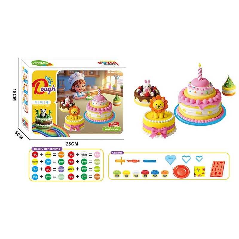 Тісто для ліплення 9009 (72/2) екструдер, 6 кольорів тіста, тарілочка, фігурні форми, ніж, в коробці