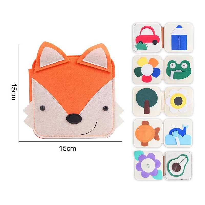 М`яка книжка-бізіборд 25002 (100) фетр, пальчикові ігри, дзеркало, елементи на липучках, в пакеті