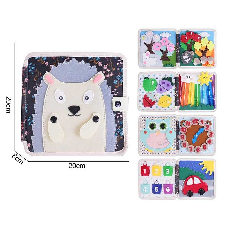 М`яка книжка-бізіборд 25004 (50) фетр, пальчикові ігри, сортер, елементи на липучках, в пакеті