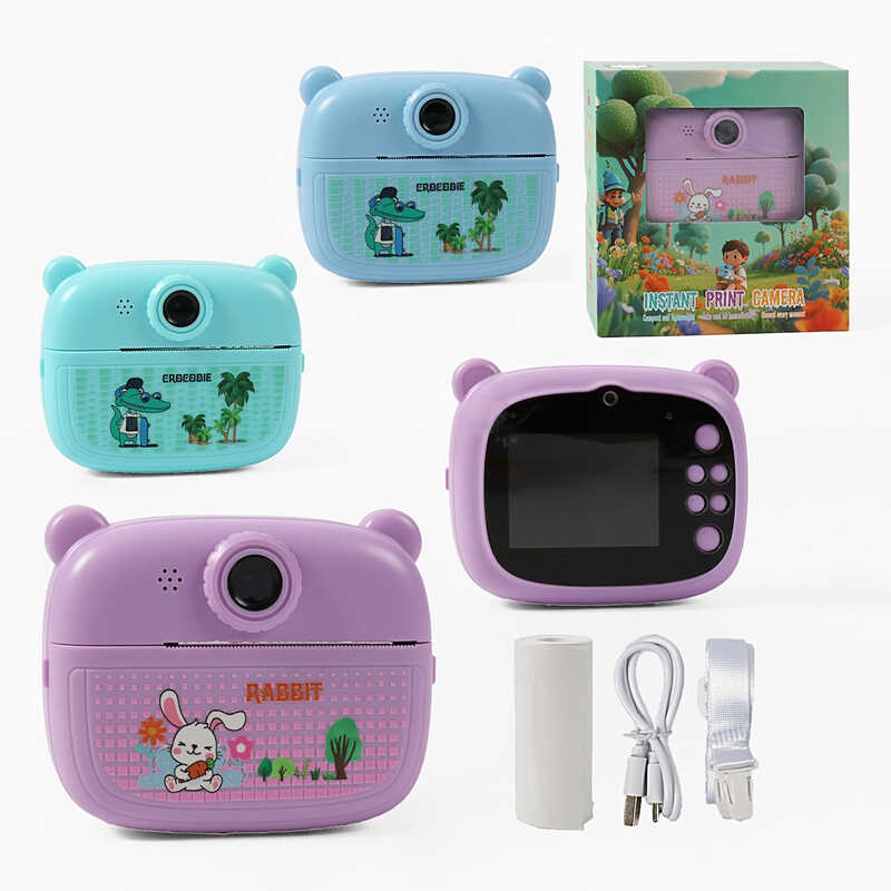 Фотоапарат-принтер C 75069 (50) кабель type-C, роз’єм для SD карти, фото, відео, ігри, фронтальна камера, термопапір, в коробці, ВИДАЄТЬСЯ ТІЛЬКИ МІКС ВИДІВ