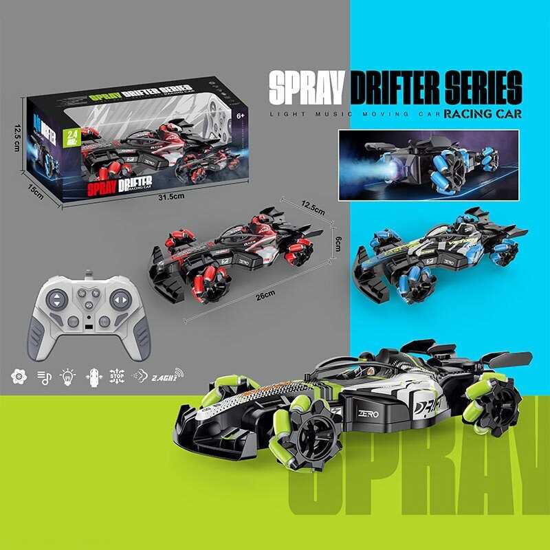 Машина на радіокеруванні GS 021 A (32) 3 види, акумулятор: 3.7 V, пульт: 2.4 GHz, звук, підсвічування, роликові колеса, 4WD, оберт на 360°, режим демонстрації, парогенерація, пляшка, USB-кабель, в коробці, ВИДАЄТЬСЯ МІКС ВИДІВ