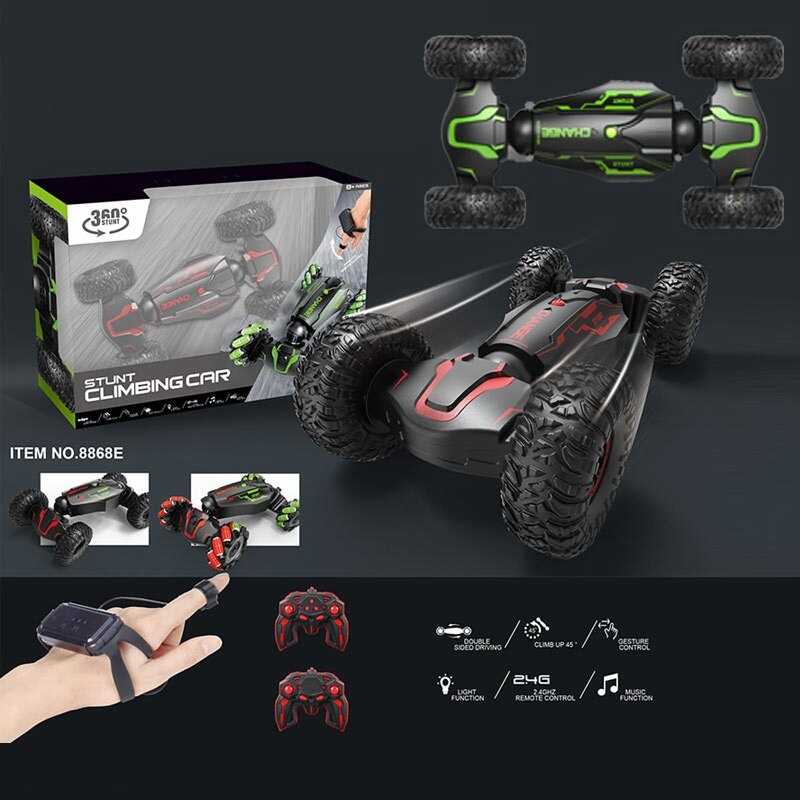 Машинка на радіокеруванні 8868 E (18) 2 види, акумулятор 3.7 V, пульт 2.4 G, керування з браслета, зміна положення корпусу, гумові колеса, в коробці