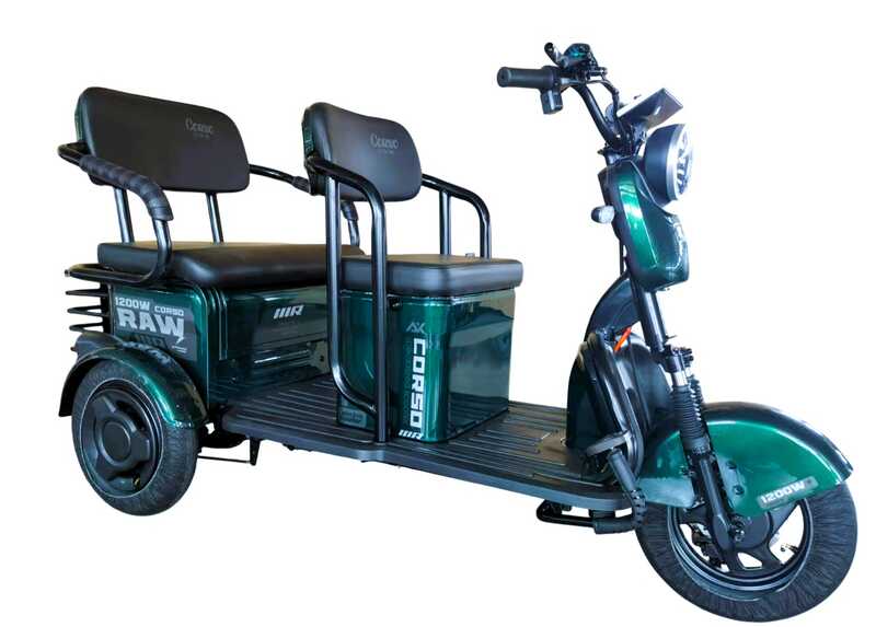 Електричний трицикл Corso «RAW» RW-169932 (1) + 1 ЯЩИК АКУМ, двигун 1200W, акумулятор 72V/28Ah графеновий, колеса 300-10, в коробці