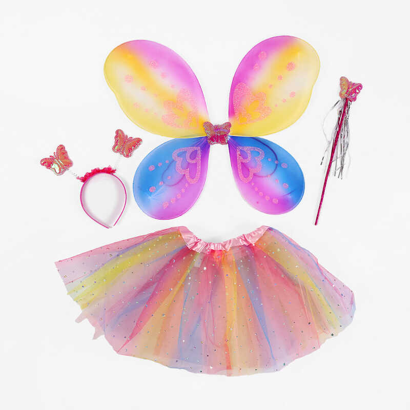 Крила C 68495 (120) 48х41см, спідничка, обруч, чарівна паличка, в пакеті