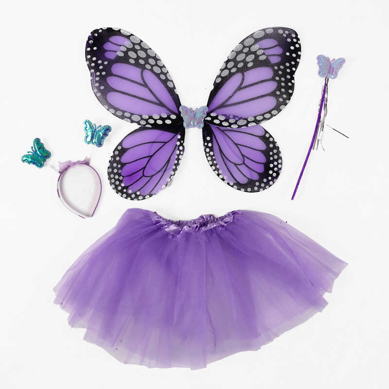 Крила C 68496 (120) 42х45 см, спідничка, обруч, чарівна паличка, в пакеті