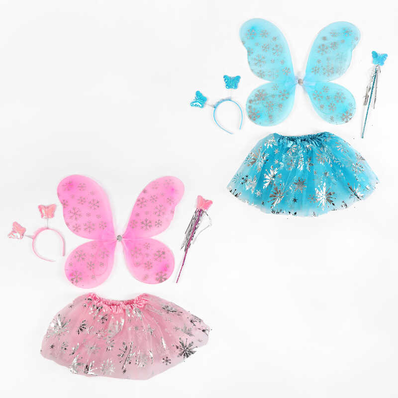 Крила C 68497 (120) 48х40см, 2 кольори, спідничка, обруч, чарівна паличка, в пакеті