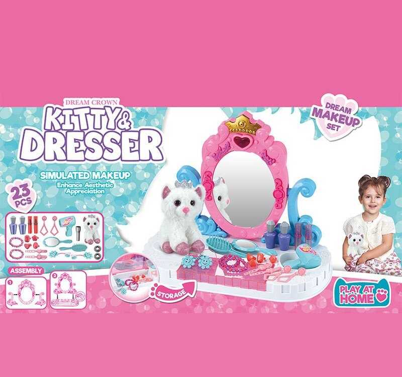 Трюмо 661-3004 (18) імітація косметики, прикраси, дзеркало, фен, м`яка іграшка, в коробці