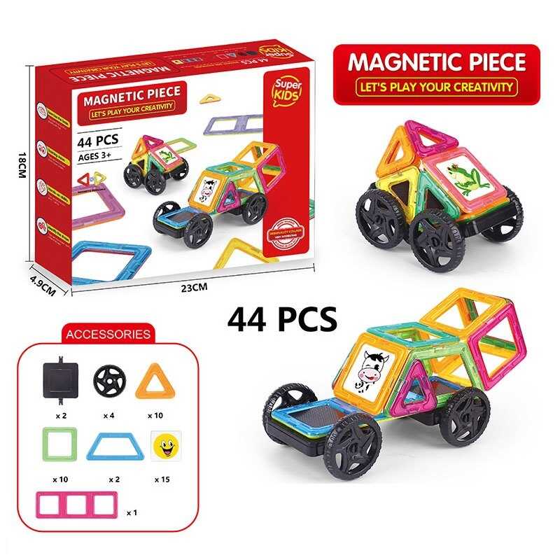 Магнітний конструктор 3366-31 (72) 44 деталі, наліпки, в коробці