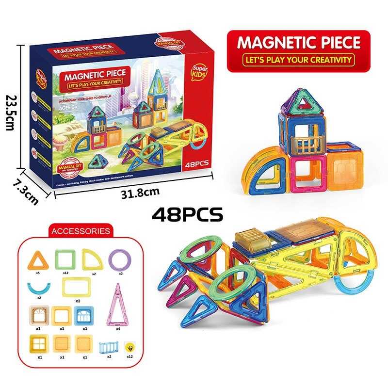 Магнітний конструктор 3366-32 (16) 48 деталей, в коробці