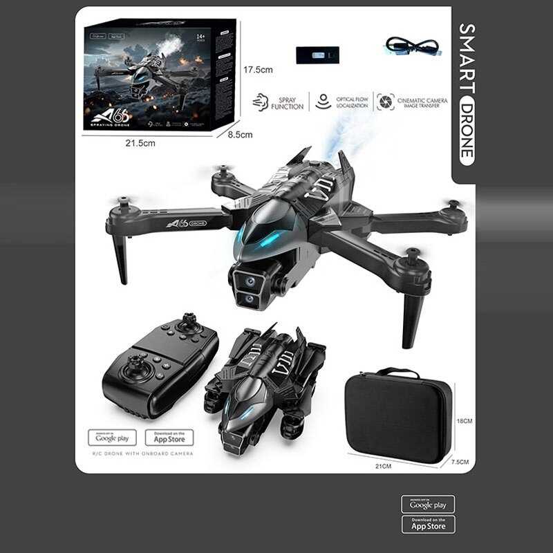 Квадрокоптер на радіокеруванні A 66 (36) парогенерація, акумулятор, USB-кабель, викрутка, пульт, підсвічування, HD камера, сумка для зберігання, додаток, в коробці