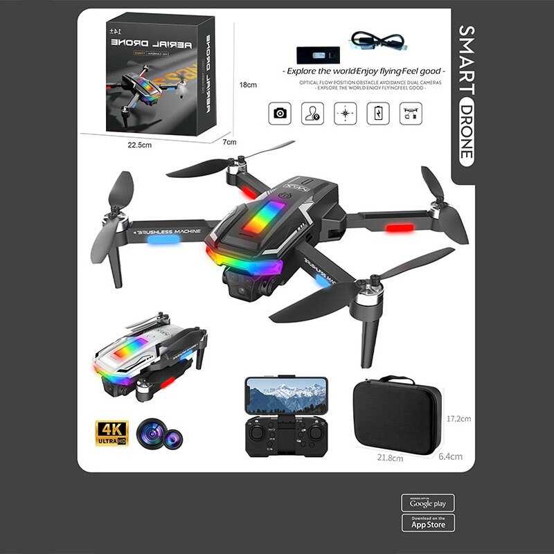 Квадрокоптер на радіокеруванні A 11 (36) акумулятор, USB-кабель, викрутка, пульт, кольорове підсвічування, HD камера, сумка для зберігання, додаток, в коробці