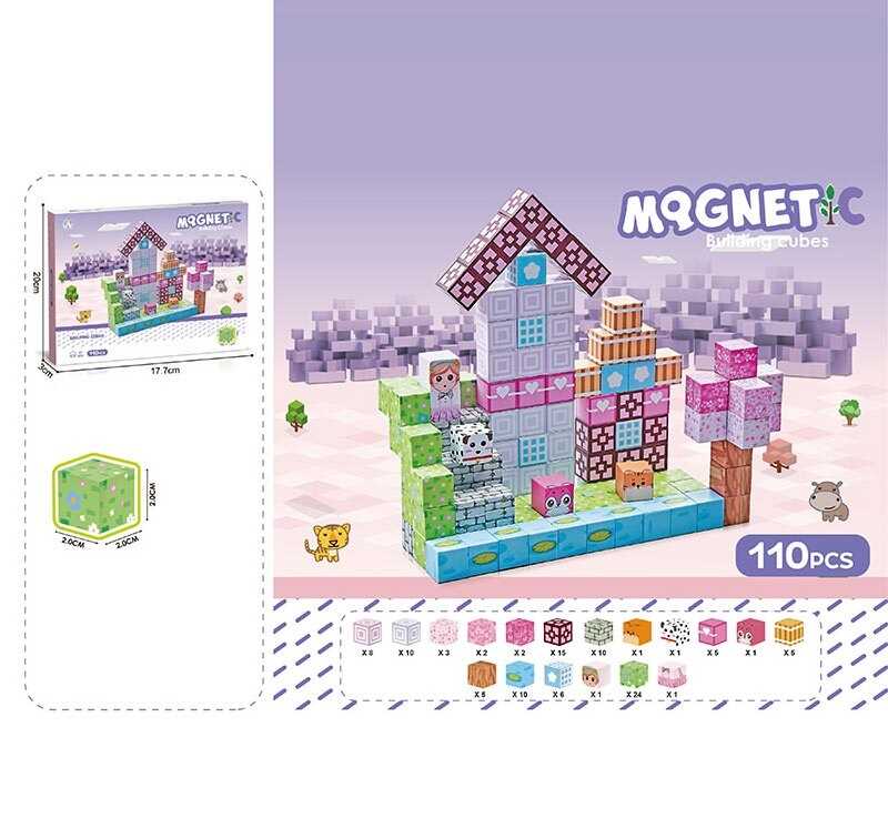 Магнітний конструктор CH 1331 (36) 110 деталей, довжина ребра кубика 2 см, в коробці