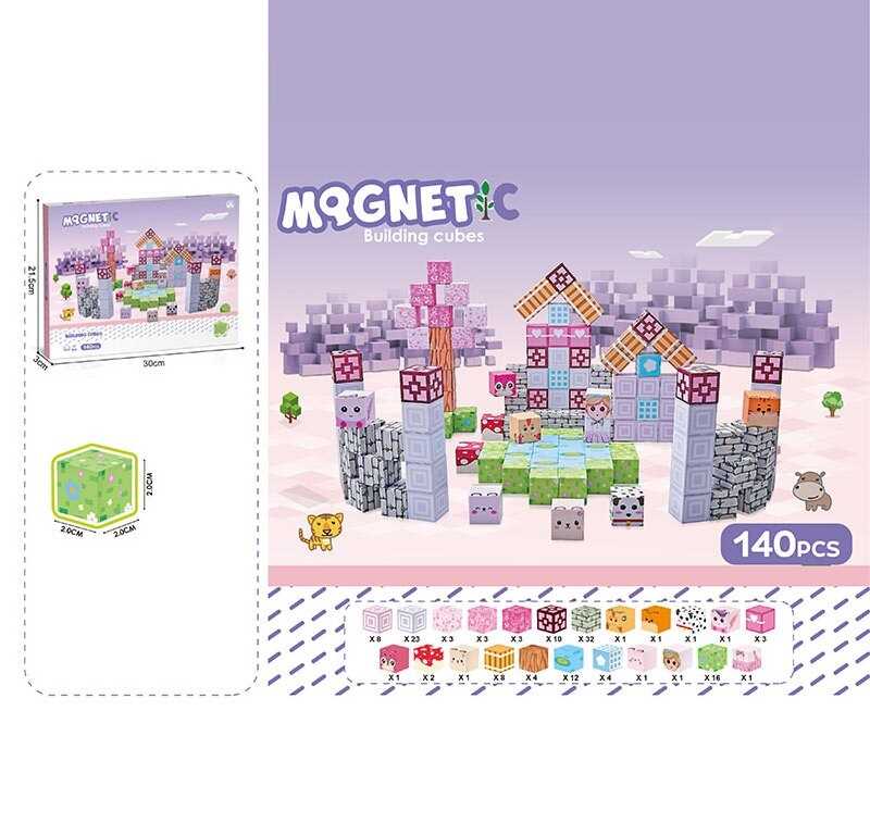 Магнітний конструктор CH 1333 (24) 140 деталей, довжина ребра кубика 2 см, в коробці