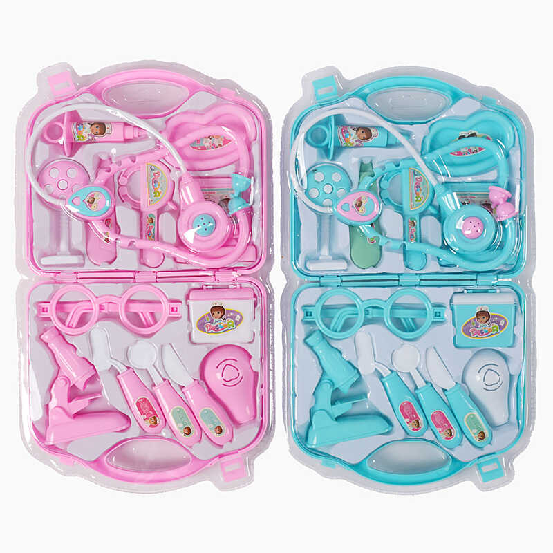 Набір лікаря DF 546-11 A/B (72/2) 2 кольори, стетоскоп, шприц, термометр, мікроскоп, окуляри, аксесуари, в слюді