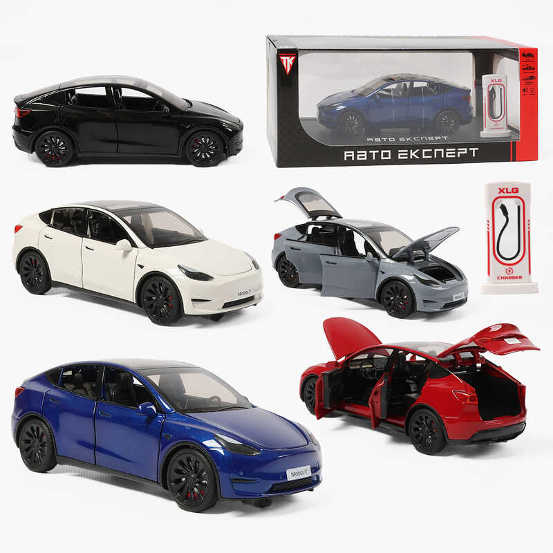 Машинка RS-81104 (24) "Авто Експерт", 5 кольорів, електромобіль, зарядна станція, металопластик, 1:24, звук, світло, інерція, в коробці, МІКС