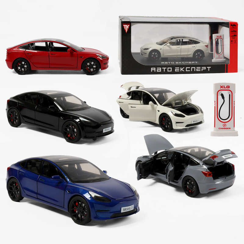 Машинка RS-71086 (24) "Авто Експерт", 5 кольорів, електромобіль, зарядна станція, металопластик, 1:24, звук, світло, інерція, в коробці, МІКС ВИДІВ
