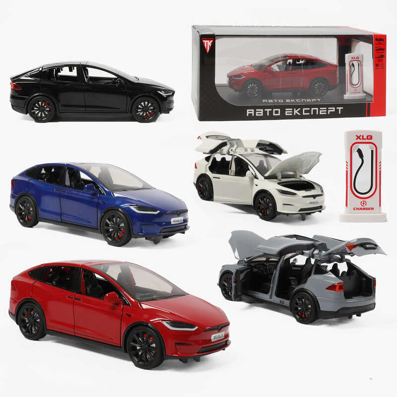 Машинка RS-63199 (24) "Авто Експерт", 5 кольорів, електромобіль, зарядна станція, металопластик, 1:24, звук, світло, інерція, в коробці, МІКС ВИДІВ