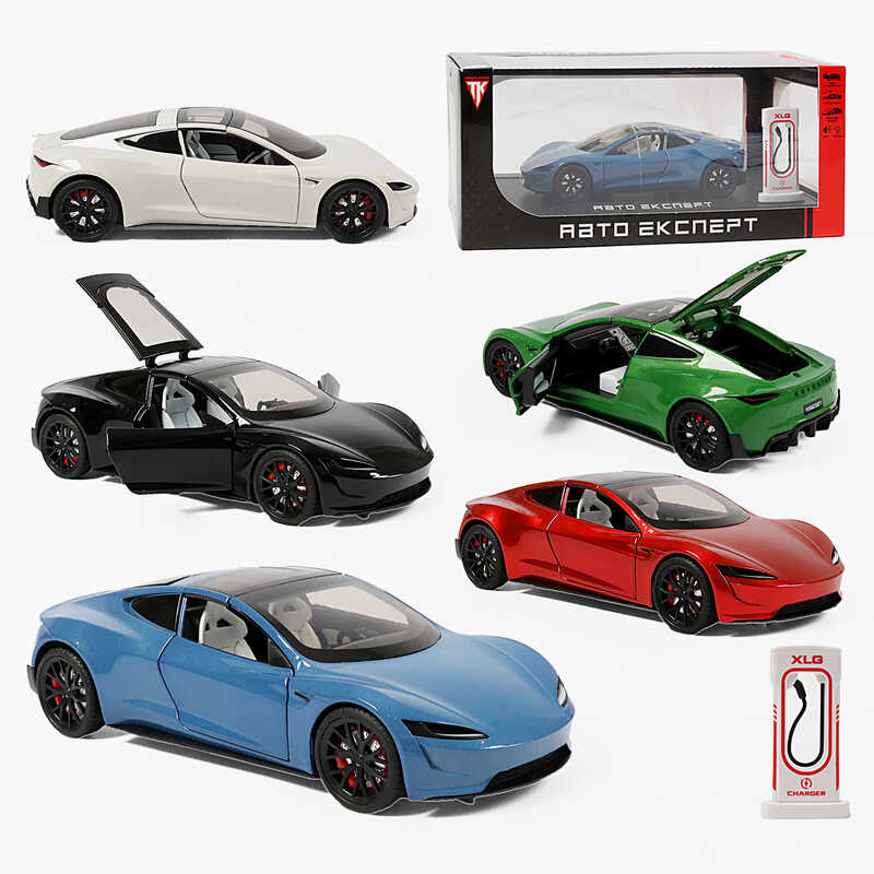 Машинка RS-03612 (24) "Авто Експерт", 5 кольорів, електромобіль, зарядна станція, металопластик, 1:24, звук, світло, інерція, в коробці, МІКС ВИДІВ