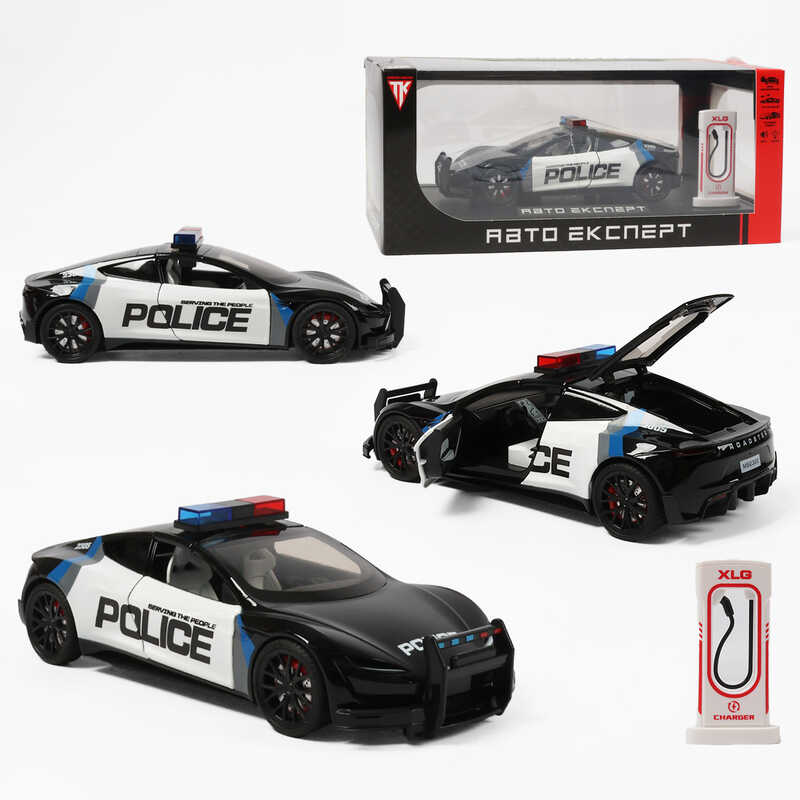 Машинка RS-17401 (24) "Авто Експерт", електромобіль, зарядна станція, металопластик, 1:24, звук, світло, інерція, в коробці