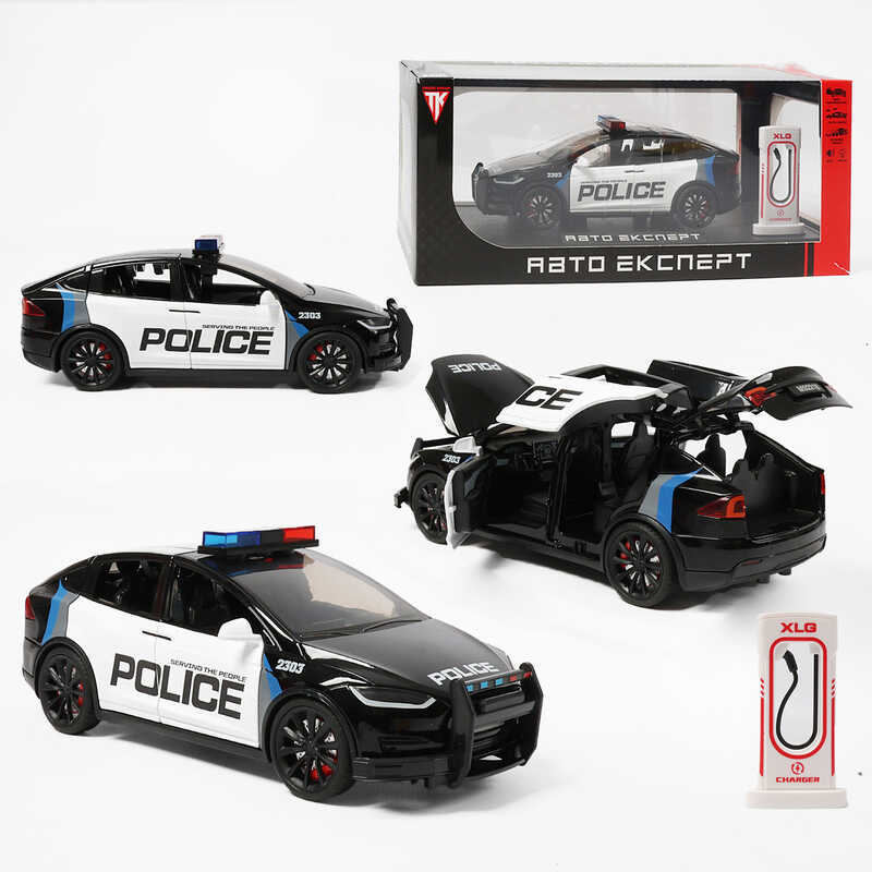 Машинка RS-21433 (24) "Авто Експерт", електромобіль, зарядна станція, металопластик, 1:24, звук, світло, інерція, в коробці