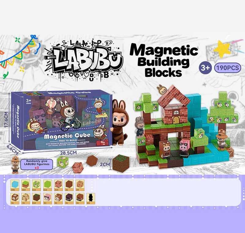 Магнітний конструктор BZ 94-10 (36) 190 деталей, ПОДВІЙНИЙ МАГНІТ, в коробці