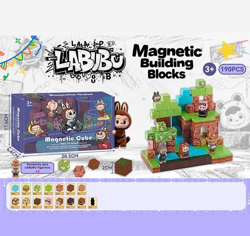 Магнітний конструктор BZ 94-11 (36) 190 деталей, ПОДВІЙНИЙ МАГНІТ, в коробці